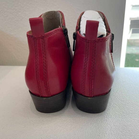 NEW Lucky Brand Womens Size 9M Basel Red Leather Ankle Boots - Picture 7 of 10